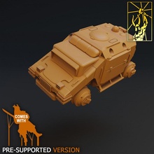 cyber forge rapid rescue ambulance tabletop miniatures rpg scifi bladerunner cyberpunk titan 3d print model - Mito3D