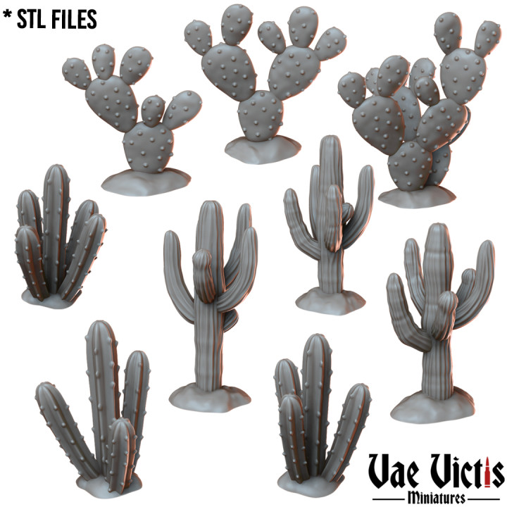 cactus tavolo deserto fantasia rpg sabbia dnd scenari 3D print model - Mito3D