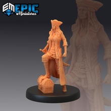 korsan malzeme sorumlusu hazine Corsair kadın masaüstü fantezi Ortaçağa ait canavar okyanus rpg deniz Warhammer sla düşman dnd yol bulucu npc 3d print model - Mito3D