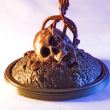impaled skull art bone halloween spooky creepy thewalkingdead pitchfork twd 3d print model - Mito3D