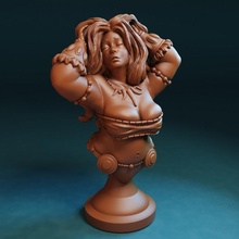 damathea warrior girl tabletop woman chubby busty 3d print model - Mito3D