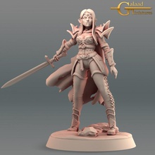 female vampire tabletop dragon girl mini queen roleplay rpg sword warrior woman miniature dungeon painter 28mm 32mm 75mm 3d print model - Mito3D