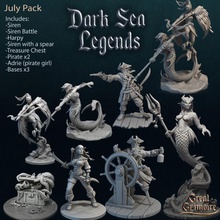 dark sea legends set tabletop battle pirate harpy siren treasurechest greatgrimoire great grimoire sirenbattle octupus 3d print model - Mito3D