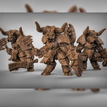 Minotaur Untergang Stier multi Waffe Optionen Tischplatte Fantasie Kriegshammer Verliese Drachen Chaos dnd Pfadfinder Tischspiele ageofsigmar aos Beastsofchaos Waffenoptionen 3d print model - Mito3D