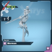 Merman Tischplatte Meerjungfrau gepanzert Merfolk 3d print model - Mito3D
