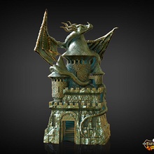 game master dice tower decorative included support free tabletop dragon roll dungeon dicetower dnd pathfinder dm dice-tower dungeon-master game-master 3d print model - Mito3D