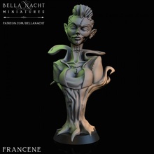 francène buste ventilateur art dessin animé figurine Halloween effrayant grand Frankenstein stylisé déco femme Samhain 3d print model - Mito3D