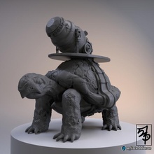 tortuga del desierto 3d imprimível modelo tampo mesa criatura monstro tartaruga cânone 3dprint 3dmodel 3dprintable mech alexsiedlarek 3d print model - Mito3D