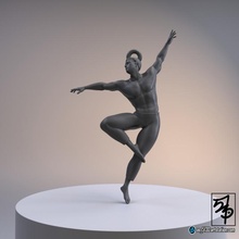 Danseur porte clés 1 3d imprimable modèle mode accessoires Humain zbrush 3dprint 3dmodel pose dansant keyhot Alexsiedlarek 3dpirntable 3d print model - Mito3D