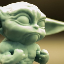 polieren Yoda Star Kriege Chibi Kopf geschwollen 3d print model - Mito3D