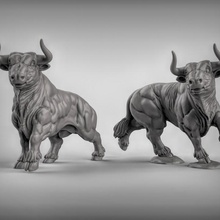 bulls tabletop animals cow farm rpg bull dungeonsanddragons dnd pathfinder tabletopgames 3d print model - Mito3D