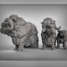 musk ox tabletop animal cow rpg bull dungeonsanddragons dnd buffalo pathfinder tabletopgames muskox 3d print model - Mito3D