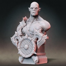 orc bust custom plinth presupported tabletop fantasy miniature dungeonsanddragons minis patreon 28mm dnd pathfinder 32mm miniflayer dndminiatures 3d print model - Mito3D