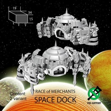 Uzay rıhtım tüccarlar masaüstü minyatürler sci fi uzay gemisi 3dprint masa oyunları aracı yazı tahtası oyunlar yıldız ti4 hacan emirlikler Starwharf Spacedock 3d print model - Mito3D