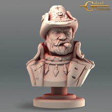 captain bust store dragon face man rpg warrior painting miniature tabletop dungeon painter 3d print model - Mito3D