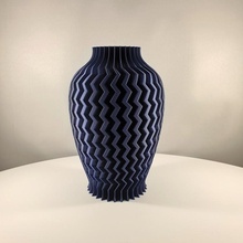 dokulu vazo zikzaklı mod vazemode home decor flower vase ince baskı textured geometric decoration modern zigzag 3d print model - Mito3D