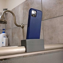 smartphone shower stand holder music bath improvement audiobooks 3d print model - Mito3D