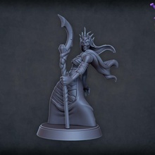 lich reina mesa oscuro hembra fantasma muertos vivientes magia miniatura bruja dnd5e 3d print model - Mito3D