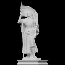 Santo joan arco batalla estándar escanear escultura bronce Francia 3dprintable 3d print model - Mito3D