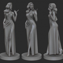 noir femme table robe figure fille beauté 3d print model - Mito3D