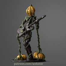jamming jack - single multi color version store figure guitar halloween pumpkin scary 3 wekster 3d print model - Mito3D