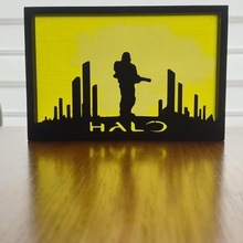 Halo silhouette art ouvrages d'art facile cadeau soutiens 3d print model - Mito3D