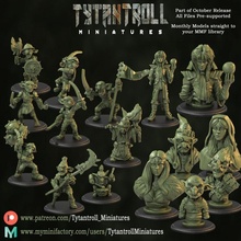 october patreon bundle store dragons dungeons fantasy miniatures miniature monsters minis gizmo creatures sculpting dnd goblins busts tytantroll greenskins bunde 3d print model - Mito3D