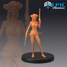 korsan forvet tabanca Corsair kadın masaüstü fantezi Ortaçağa ait canavar okyanus rpg deniz Warhammer Kadın düşman karşılaşma dnd yol bulucu npc 3d print model - Mito3D