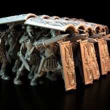 tartaruga formação legião ix espanhol amaldiçoado Moloch loja romano Morto vivo Gládio legionário regimento escudo lorica 3d print model - Mito3D