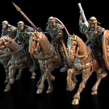 auxiliary cavalry - legio ix hispana cursed legion moloch store ancient grim horror roman spear undead zombie lance riders inmortal scutum 3d print model - Mito3D