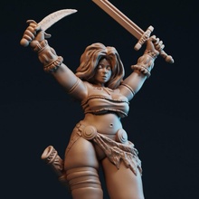 Damathea kılıç masaüstü fantezi kız savaşçı Kadın 3d print model - Mito3D