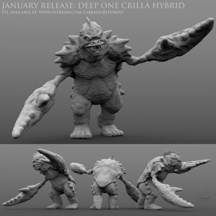 derin Crilla melez masaüstü yaratık mini canavar minyatür d dnd Zindanlar ejderhalar Cthulhu labradoritadam 3D print model - Mito3D