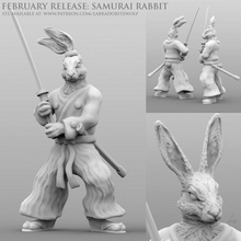samurai rabbit tabletop animal creature mini miniature bunny katana d&d dnd dungeons dragons labradoritewolf usagi yojimbo 3d print model - Mito3D