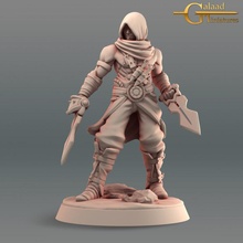 assassin katar tabletop dragon human man mini roleplay rpg warrior miniature dungeon 28mm dnd 32mm 3d print model - Mito3D
