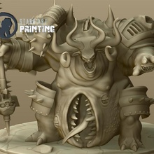 signore gigantesco v2 tavolo capo diavolo fantasia orrore mostro sci fi warhammer miniatura gioco guerra demone 3d print model - Mito3D