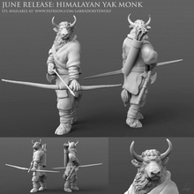 himalayan yak monk tabletop animal creature mini monster bull miniature minotaur d&d dnd dungeons dragons labradoritewolf yakfolk shaolin 3d print model - Mito3D