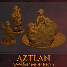 aztlan swamp monkeys free monkey miniature primate band ape tribe warband thieves looters 3d print model - Mito3D