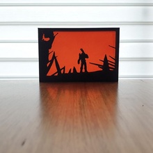 doom silhouette art christmas easy gaming gift ornament doom4 supports 3d print model - Mito3D
