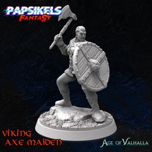 viking axe maiden tabletop shield raider valhalla 3d print model - Mito3D