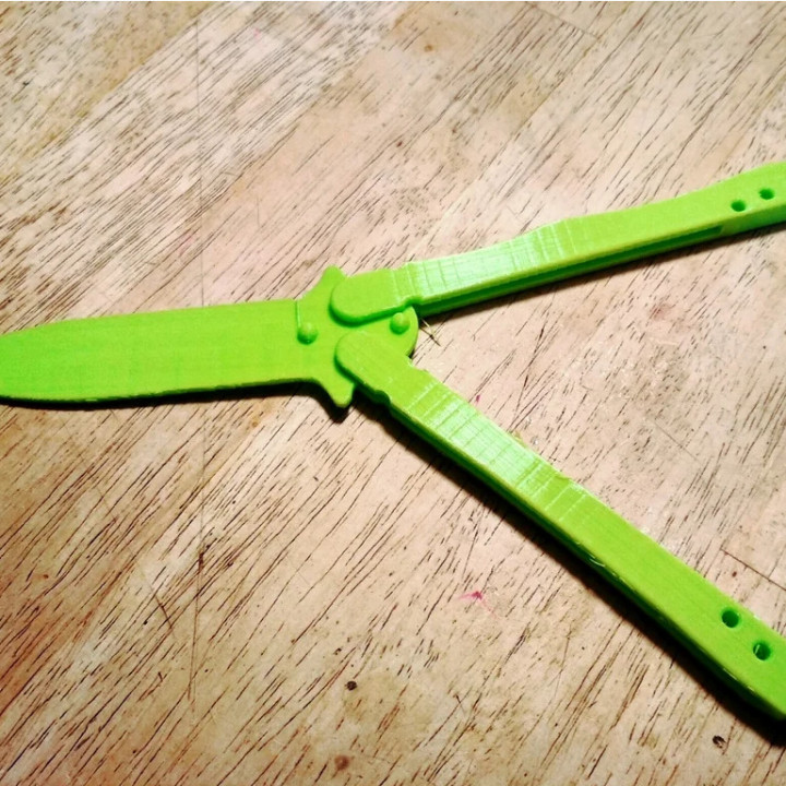 print place balisong gadget toy knife printinplace trainerknife 3D print model - Mito3D