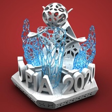 3d impressão indústria prêmios 2020 troféu majestoso vencedora sla Voronoi wireframe Solidworks epóxi mjf Oi 3dpia barriga 3d print model - Mito3D