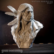 yerli Amerikan büst mağaza heykel millet tarihi 3d print model - Mito3D