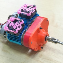rc gearbox double motor 550 gear metal car gears monster truck rccar tb3d motor550 gearbox550 3d print model - Mito3D