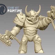 angry space dwarf 1 store fantasy sci-fi warhammer warrior miniature tabletop wargame chaos spacewarrior 3d print model - Mito3D