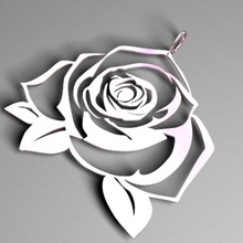 rose pendant 3d print model - Mito3D