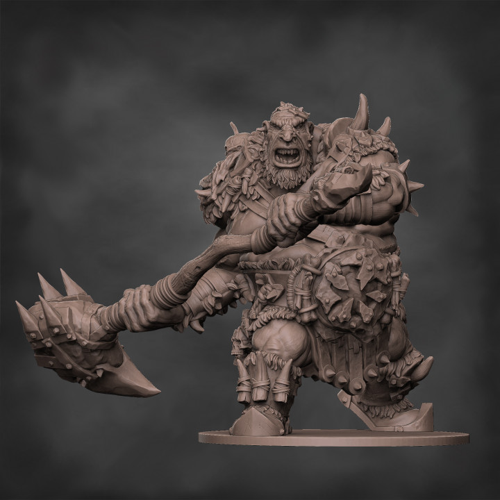 feral maw tribe ogre 2 tabletop warhammer miniature brute iron wargame dnd ageofsigmar aos ogor pre-supported meneater presup gut irongut mawtribe 3D print model - Mito3D