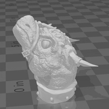dinosaure tête animal bête créature fantaisie lézard reptile 3d print model - Mito3D