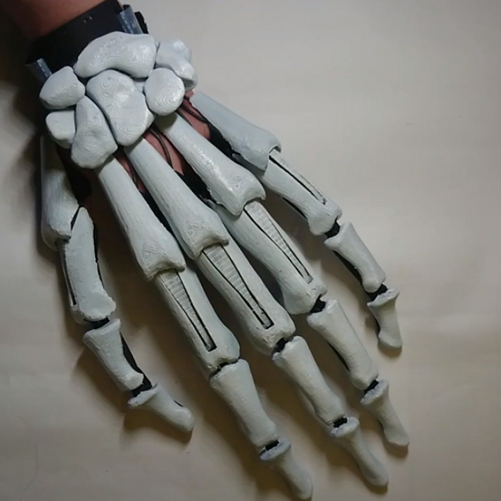 squelette peau articulé doigt extensions doigts main 3D print model - Mito3D