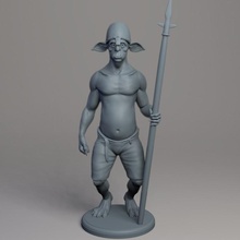 minion goblin fighter guard monster dnd idle 3d print model - Mito3D
