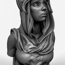 female crusader bust tabletop girl women saint st joanofarc 3d print model - Mito3D